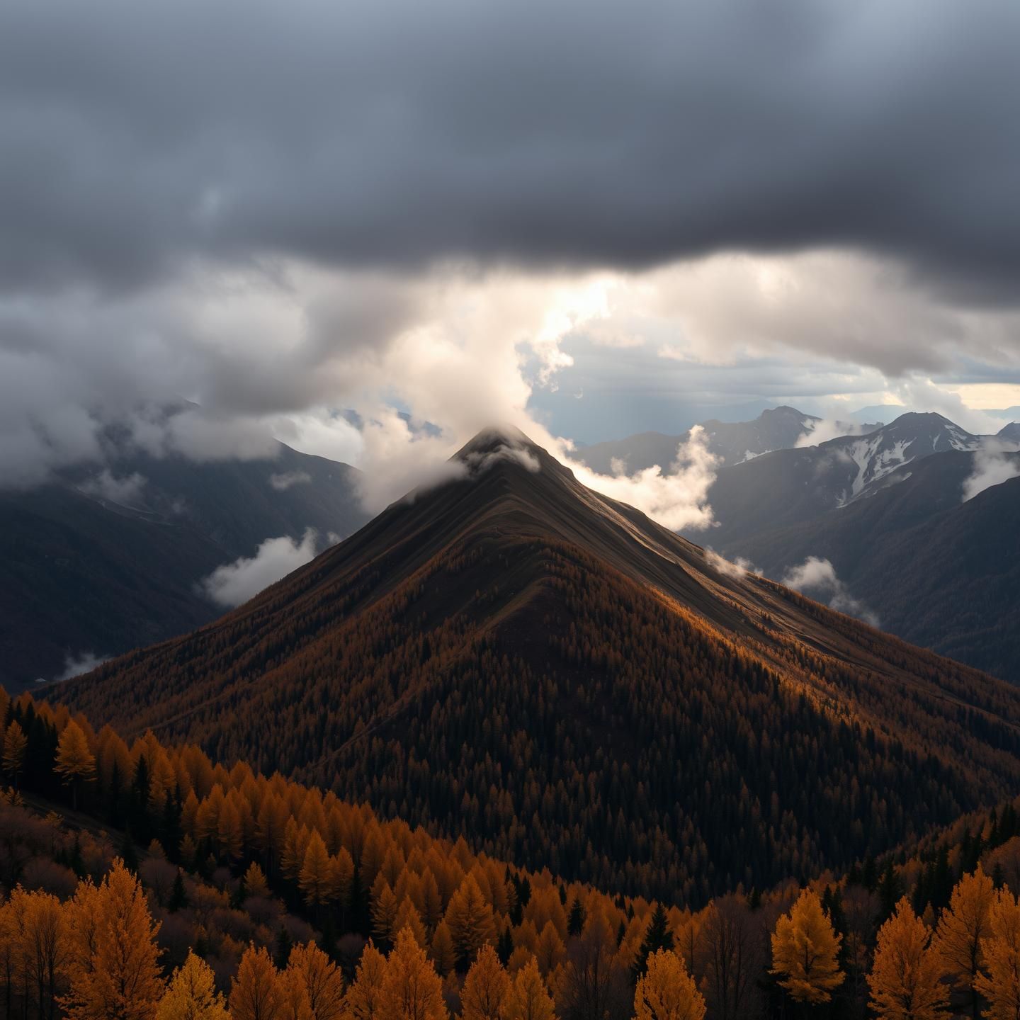 Scottish Highlands Volcano: Barujari's Steaming Peak in Golden Autumn Light
 | Unfold Lens