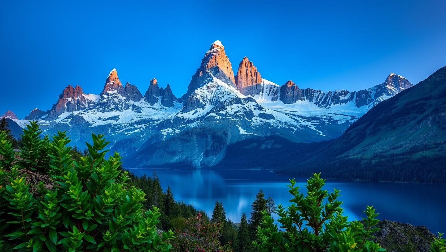 Swiss Alps Fitz Roy Echo: Blue Hour Telephoto, Zermatt Lake | Unfold Lens