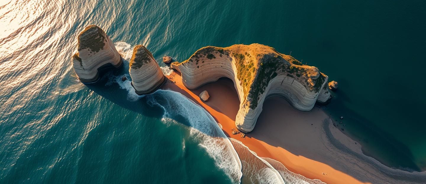 Twelve Apostles Seascape: Golden Sunrise, Abstract Waves, Adventure Awaits | Unfold Lens