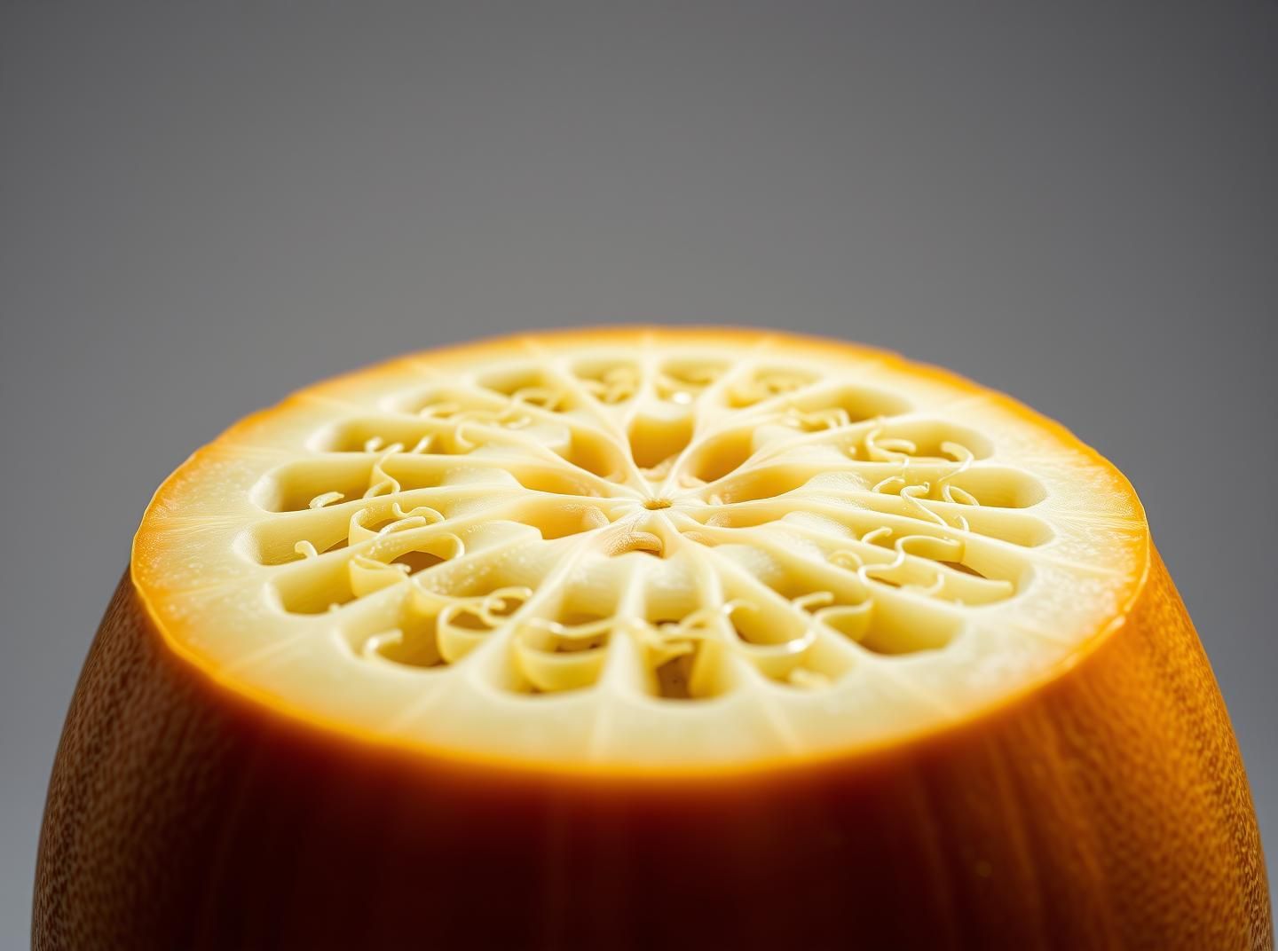 Vibrant Cantaloupe Macro: Geometric Netting in Stunning 8K Resolution
 | Unfold Lens