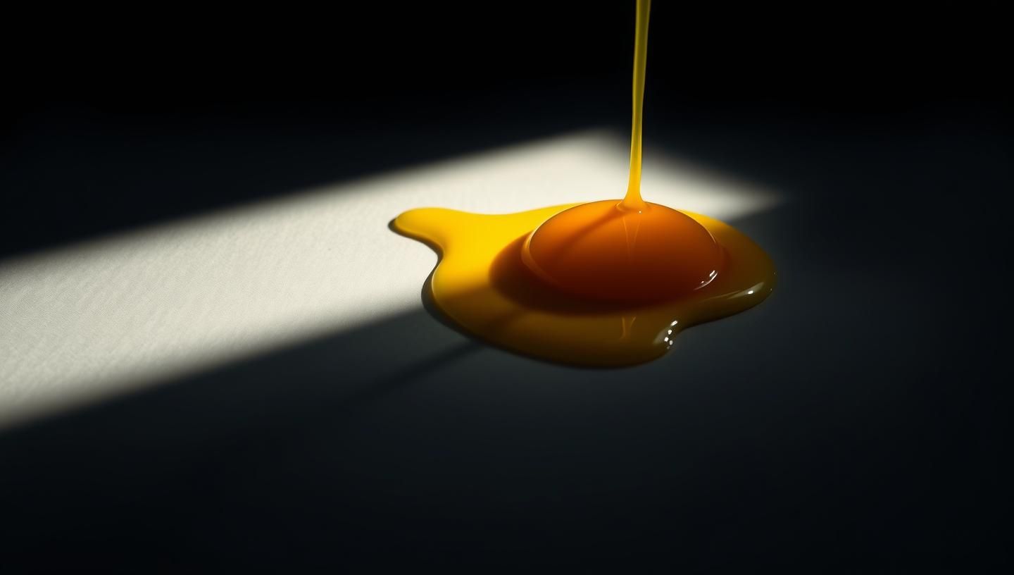 Vibrant Egg Yolk Flowing: Culinary Art, High-Resolution, Moody, 8k Food Photo
 | Unfold Lens