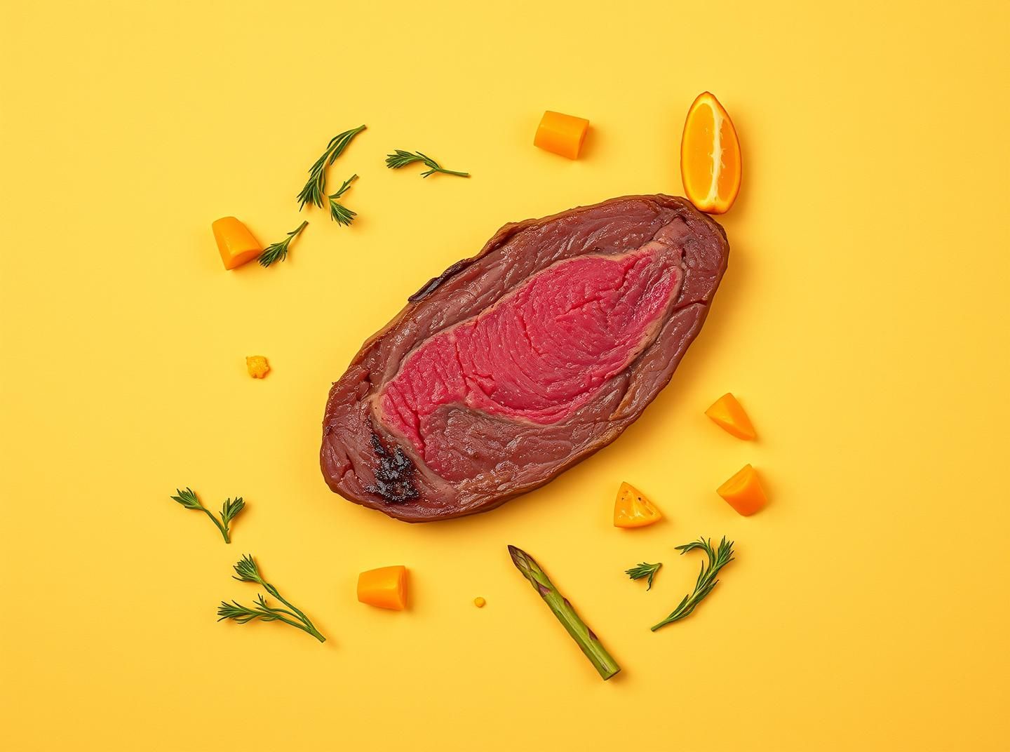 Vibrant Pop Art Steak Still Life: Delicious, Playful, and Inspiring 8k Art 
 | Unfold Lens