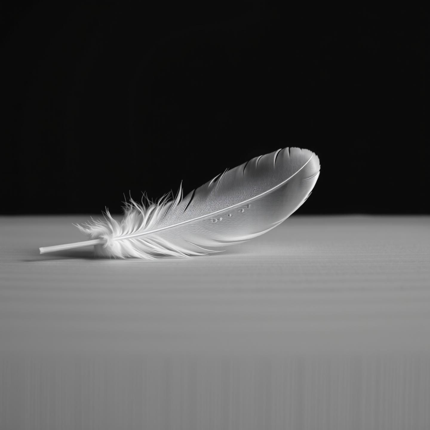 White Feather Still Life: Ethereal Monochrome Beauty, Delicate Macro Photo
 | Unfold Lens