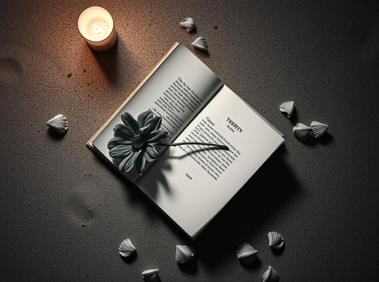 Windswept Beach Poetry: Pressed Flower's Dance in Candlelight, High-Res Art
 | Unfold Lens